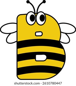 Bee Letter Vector Element Alphabet B