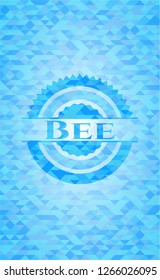 Bee light blue mosaic emblem
