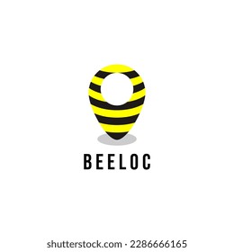Bee like pin map sign logo