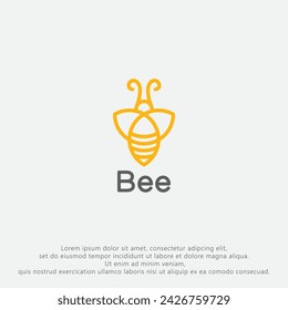 Bee line abstract geometric logo vector.