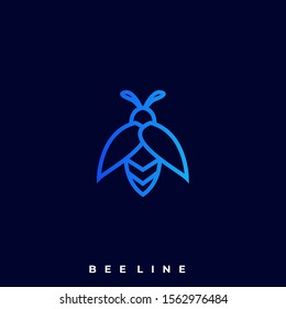 Bee Line Art Illustration Vector Design Template. Suitable for Creative Industry, Multimedia, entertainment, Educations, Shop, and any related business