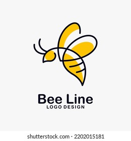 Bee line art logo design