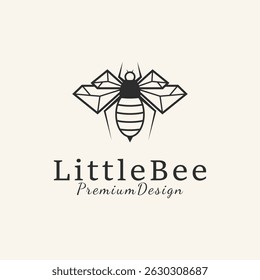 bee line art logo vector design illustration