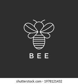  bee line art premium logo design inspiration on black background
