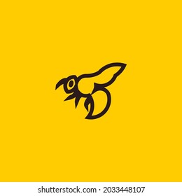 Bee Line Art. Simple Minimalist Logo Design Inspiration. Vector Illustration.