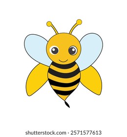 Bee Line Art Vector Illustration Design