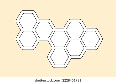 Bee line honeycomb. Natural and organic product, farming and agriculture. Sweet products and dessert. Poster or banner for website. Nature, fauna and wild life. Cartoon flat vector illustration