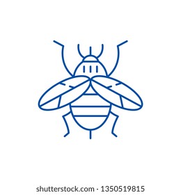 Bee line icon concept. Bee flat  vector symbol, sign, outline illustration.