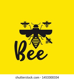 Bee line icon, logo vector isolated on black background.