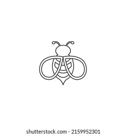 Bee line icon logo. vector flat sign