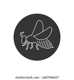 Bee line icon, vector illustration logo