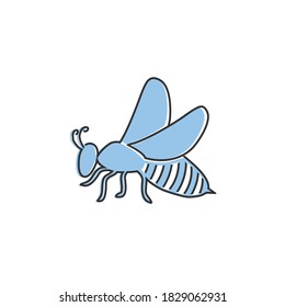 Bee line icon, vector illustration logo
