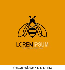 Bee and line icons, Bee honey logo,Nature Bee Honey Logo Vector