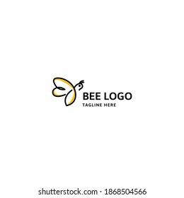 Plantilla de diseño de logotipo de línea de abee