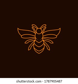 Bee line logo design vector template