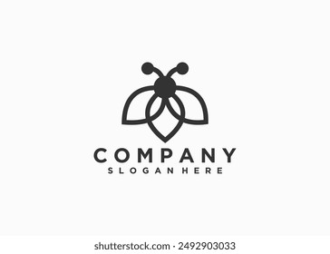 Bee Line Logo design Vector, Honey bee logo