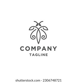 Bee line logo icon design template flat vector