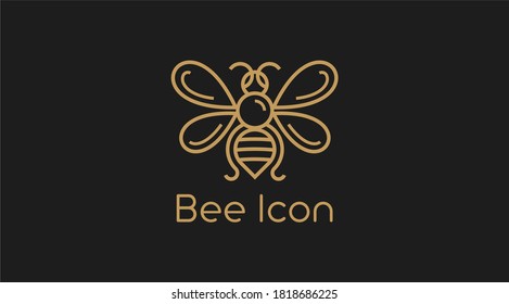 Bee line logo, Bee vector logo for honey company.