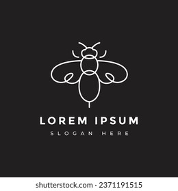 bee line minimalist insect nature honey bee modern animal concept logo design vector graphic