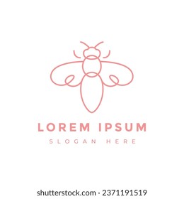 bee line minimalist insect nature honey bee modern animal concept logo design vector graphic