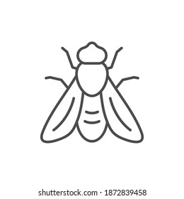 Bee line outline icon and insect concept