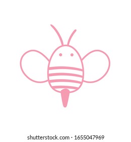 bee line style icon design, Animal insect bug cute character nature spring funny and fly theme Vector illustration