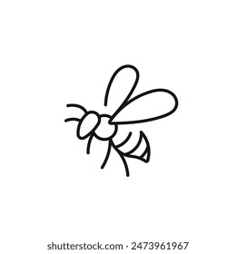 Bee linear icon. Line customizable illustration. Contour symbol. Vector isolated outline drawing. Editable stroke