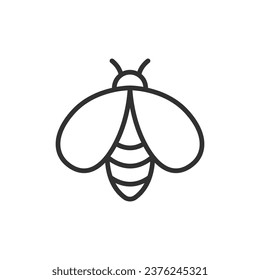 Bee, linear icon. Line with editable stroke