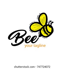 Bee Logo Stock Vector (Royalty Free) 748183579 | Shutterstock