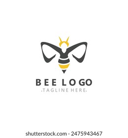 Bee logo animal design. your business honey production template design