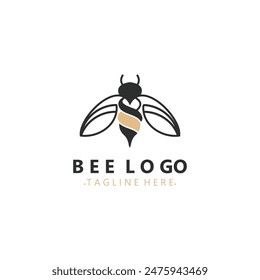 Bee logo animal design. your business honey production template design