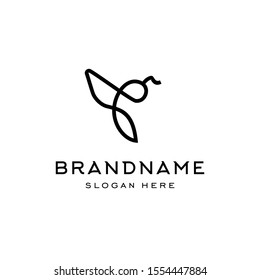  bee logo bumblebee icon illustration in trendy line linear outline style 