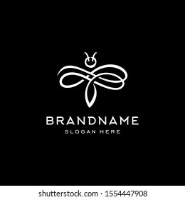  bee logo bumblebee icon illustration in trendy line linear outline style 