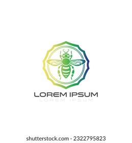 Bee Logo can be used for company, icon, and others. queen bee logo design. abstract Bee icon Logo design. minimal hipster bee bumblebee logo icon vector in trendy simple linear line outline style. 