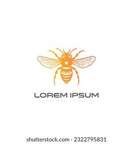 Bee Logo can be used for company, icon, and others. queen bee logo design. abstract Bee icon Logo design. minimal hipster bee bumblebee logo icon vector in trendy simple linear line outline style. 