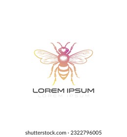 Bee Logo can be used for company, icon, and others. queen bee logo design. abstract Bee icon Logo design. minimal hipster bee bumblebee logo icon vector in trendy simple linear line outline style. 