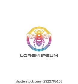 Bee Logo can be used for company, icon, and others. queen bee logo design. abstract Bee icon Logo design. bee logo design vector and business icon.