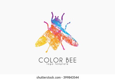 Bee logo. Color bee logo. Bee symbol