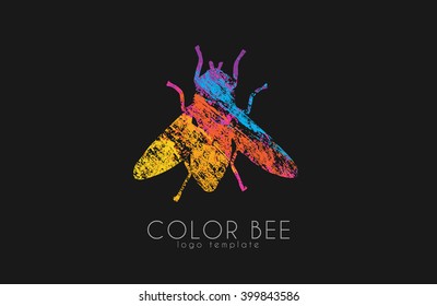 Bee logo. Color bee logo. Bee symbol