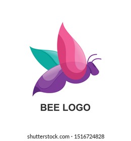bee logo colorful vector design mascot art