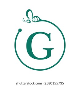 Bee Logo combine with letter G vector template