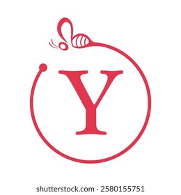 Bee Logo combine with letter T vector template