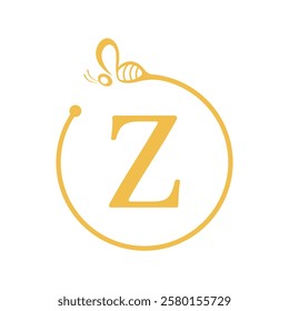 Bee Logo combine with letter Z vector template