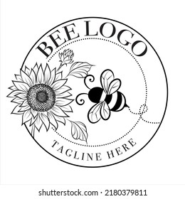 Bee logo, company logo design idea, vector illustration