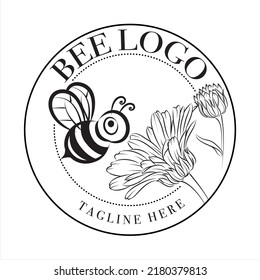 Bee logo, company logo design idea, vector illustration