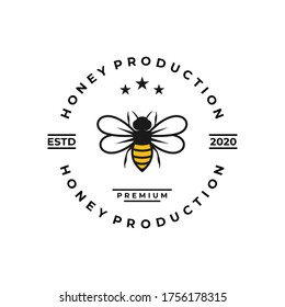 bee logo concept, honey product design template