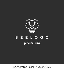 Bee logo concepts minimalis simply on black background