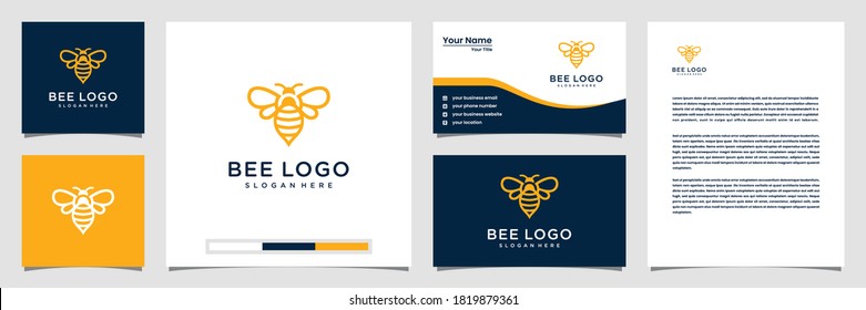 Bee logo creative symbol logo. hard work logo design business card and letterhead