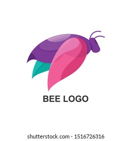 bee logo design art vector colorful mascot