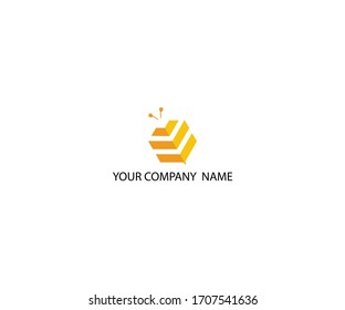 bee logo design color orange